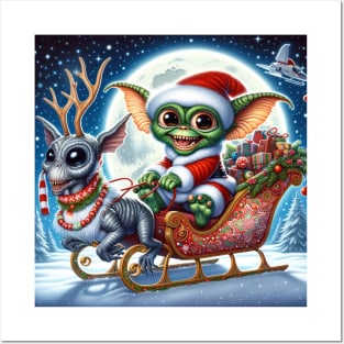 Christmas Gremlin and Alien Posters and Art